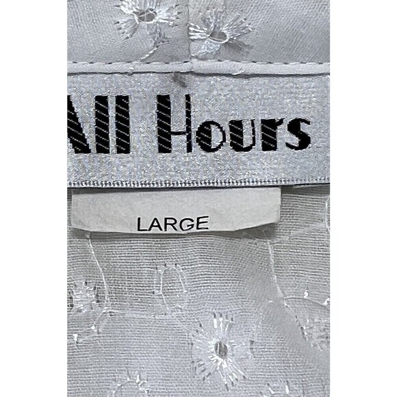 Vintage All Hours  No Close Blazer Jacket White Eyelet Embroidered Lightweight L - Picture 7 of 9